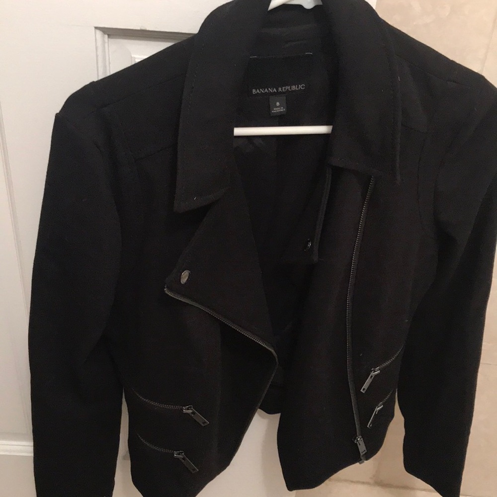 Banana republic black cropped utility jacket